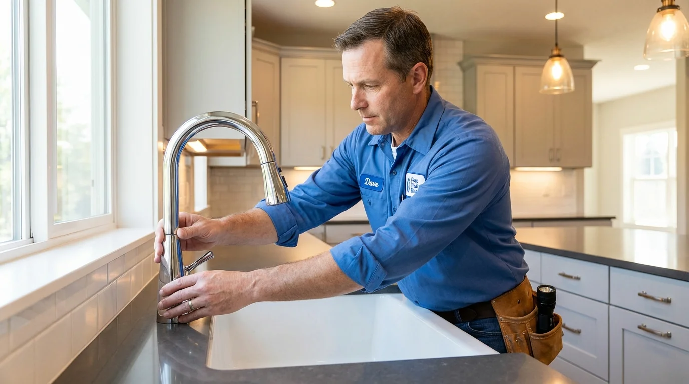Kitchen faucet installation by Johns Plumbing LLC in Colbert